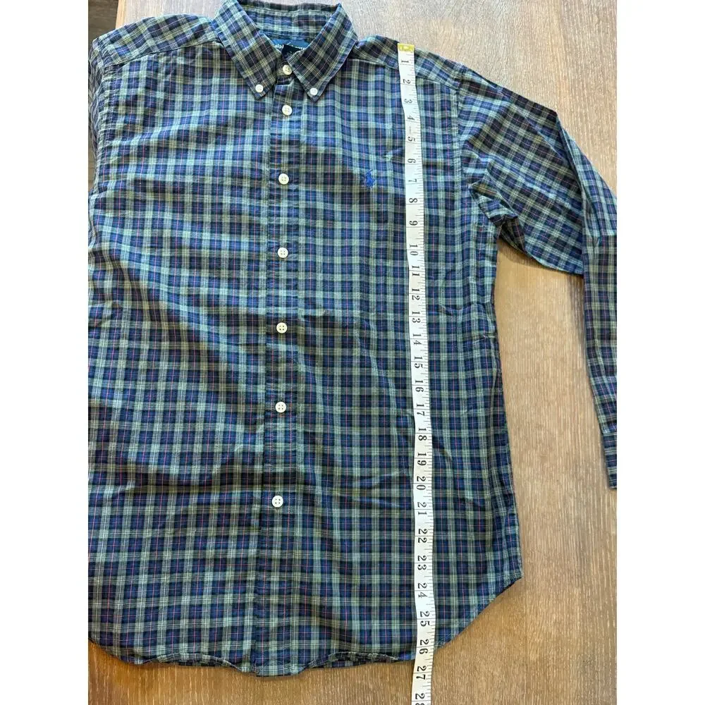 RALPH LAUREN Plaid Button Down Casual Shirt Kids Boys L 14 / 16 Classic